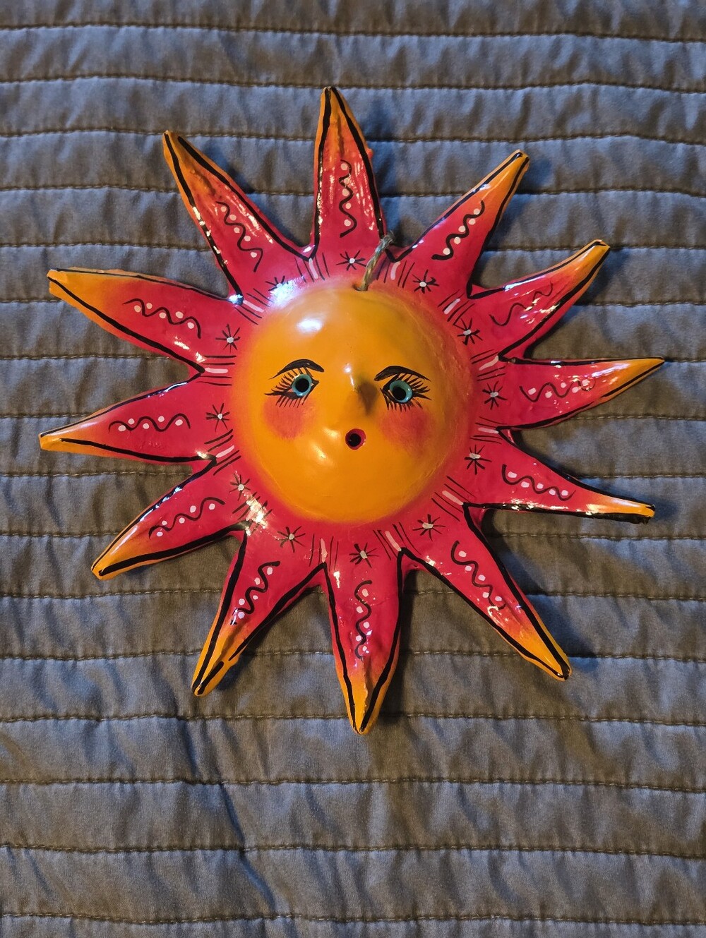 Bright Sun Coconut Mask Wall Art By World Market- Red Orange And Yellow
